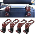 Mandark 4PCS Bling Car Seat Headrest Hooks, Crystal Rhinestone Vehicle Seat Back Hanger for Grocery Purses Handbags, Diamond Auto Seatback Storage Organizer Hanger, Universal for Most Cars (Red)