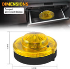2 Pack LED Emergency Beacons Yellow,Magnetic Base,2 Modes Flash or Steady,For Roadside Emergency Kit or Amish Buggy,RV,Boat,Super Bright Crush Resistant