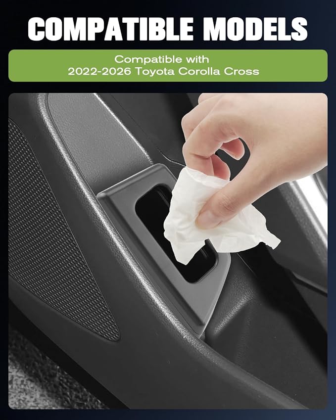 Drivers Side Trash Can 2026 Corolla Cross Door Trashcans Trash Bin for Door 2026 Corolla Cross Car Door Trashcan Trash Holder for 2022-2026 Toyota Corolla Accessories Cross Passenger Side Door