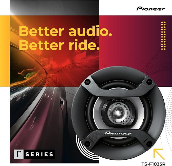 F-Series TS-F1035R 4” 2-Way Speakers (Pair) – 150W Max, Balanced Sound + Smooth Treble, Great Stock Replacement, High-Efficiency Speaker Designed for OEM Power