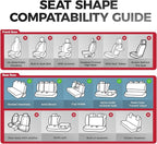 Front Car Seat Covers - Luxury Breathable Waterproof Faux Leather Car Seat Cushion Protectors with Lumbar Support, Universal Fit for Most 5 Seats Vehicles Sedans Hatchbacks Trucks, Black Beige