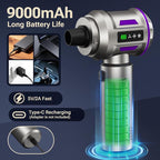 Mini Vacuum Cleaner, 2 in 1 27000PA Brushless Car Vacuum Air Duster 9000mAh Battery Air Blower Wireless Handheld Vacuum for Car,Office and Home (Dark Purple)