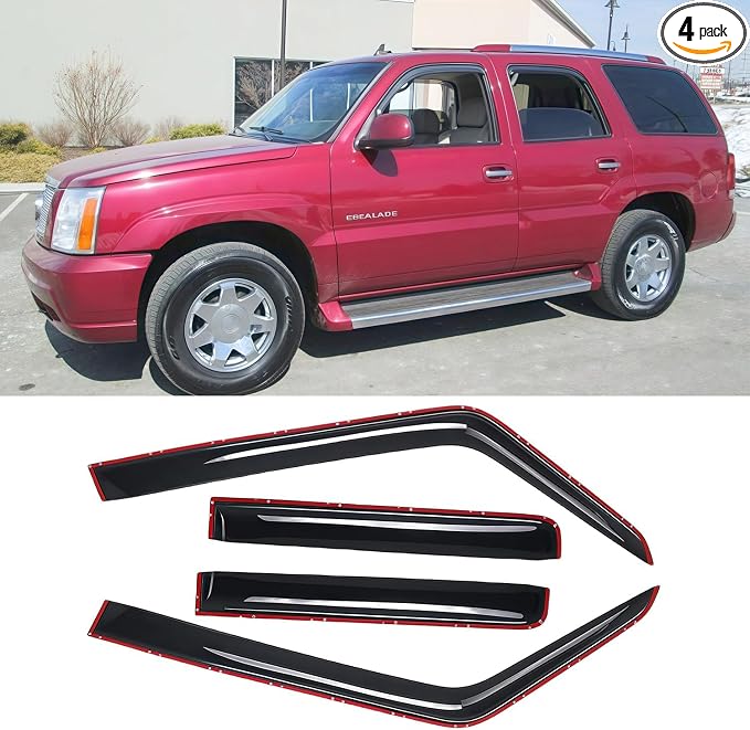 Original Side Window Wind Deflector,4pc in-Channel Style Tape-On Nice Rain Guards Set,Window Visor fit for 2015-2020 Chevy Tahoe,GMC Yukon,Cadillac Escalade 194531