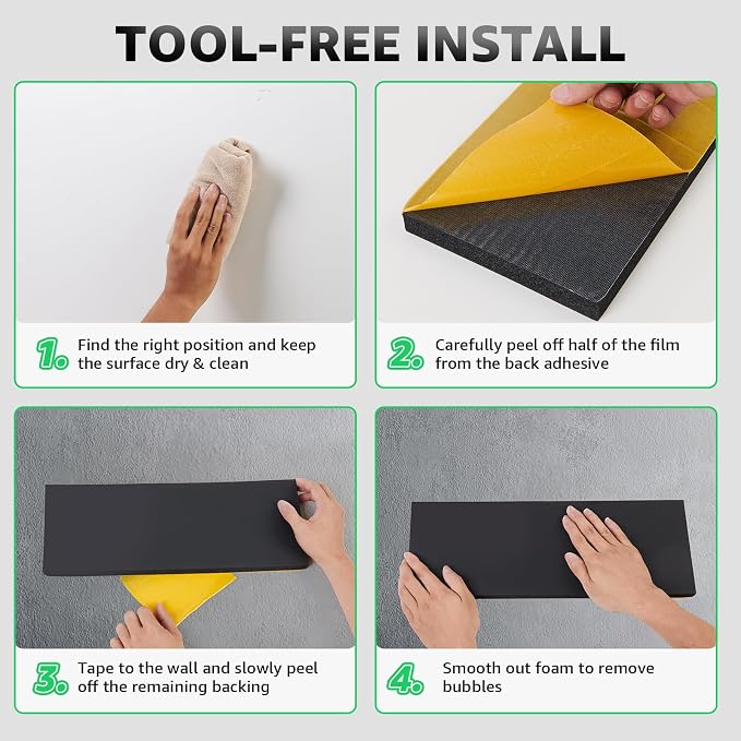 Garage Wall Protector, 4 Pack Garage Car Door Protector Bumper Guard for Car Doors Anti-Collision Waterproof Inflaming Ultra Self Adhesive EVA Foam for Warehouse (4 Pack: 16-17/32" x 5-29/32" x.79)
