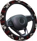 Horror Slasher Steering Wheel Cover, Non Slip Polyester Car Wheel Protector for Car SUV Truck, Universal 15 Inch