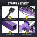 Car Wheel Dolly Set of 4, Mechanical 6000-lbs Car Dollies, 12'' Wheel Vehicle Positioning Jack, No Assembly, Heavy Duty Rollers w/Ratcheting Foot Pedal, for Tire Auto Repair, Purple