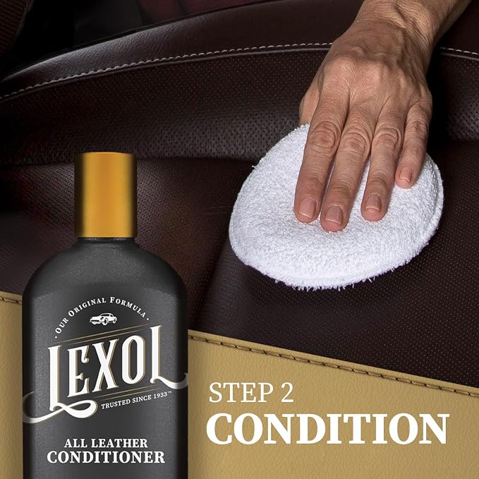 Leather Cleaner & Conditioner Kit by for Furniture, Car Interior, Shoes, Handbags, Includes 2 Application Sponges, Two-Step System, 16 Oz Each
