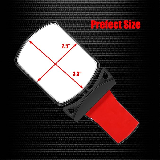 Stick On Car Baby Mirror, Adjustabe HD Glass Convex Wide Angle Interior Rearview Baby Rear Facing Mirror (Framed Rectangle, Small, 3.3" X 2.5")