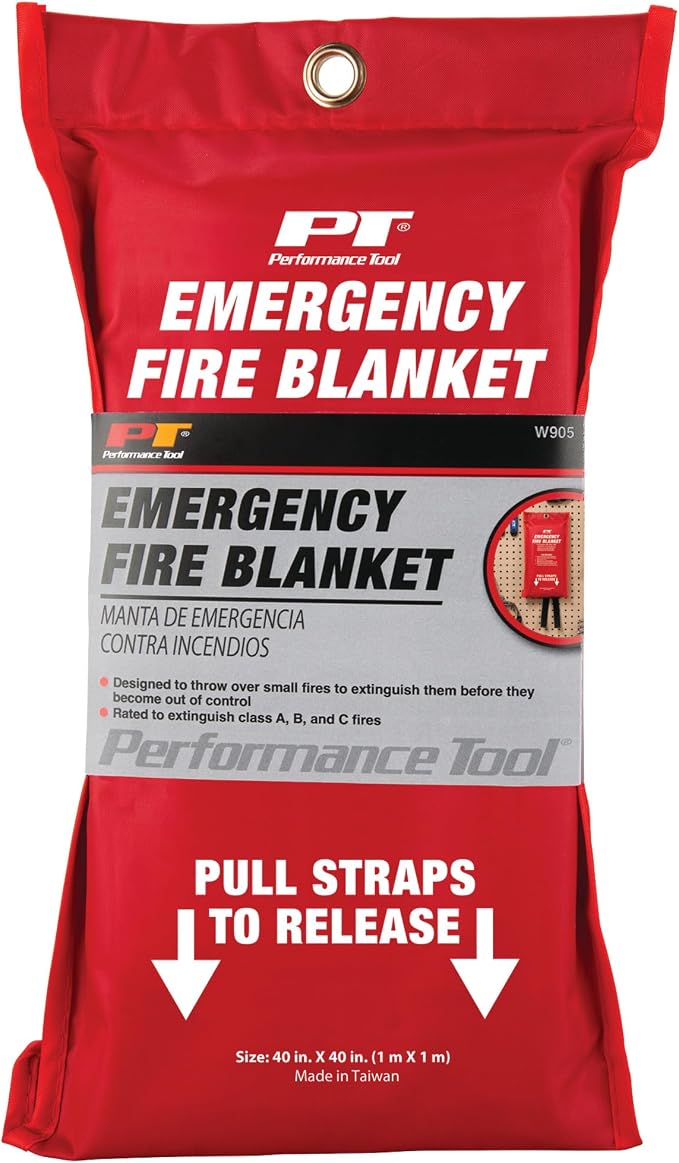 W905 Emergency Fire Blanket, for Class A, B and C Fires, for Shops, Homes, Cars and RVs