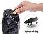 Car Trash Can with Lid, Cup Holder Garbage Can for Car, Garbage Bin Cars Accessories for Interior, Leakproof Small Trash Bin, Mini Trash Can for Cars, Home, Office (Carbon Fiber Pattern)