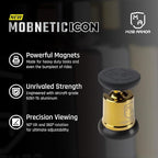 MobNetic Icon Car Phone Mount, Magnetic Phone Holder for Car w/ 90lb Pull Force, 90º Tilt & 360º Rotation, Aluminum Build, Compatibility for iPhone & Android (Gold)