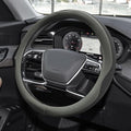 Car Steering Wheel Cover, Steering Wheel Accessories, Universal 15 Inch Microfiber Breathable LCE Silk, Car Accessories Breathable Anti-Slip Protector Universal for SUV Sedan Truck (Gray)
