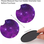 Purple Galaxy Steering Wheel Cover + Purple Starry Sky 2pc Car Coasters | Breathable Universal for 15 Inch Anti-Slip Car Suitable for Men Women Galaxys