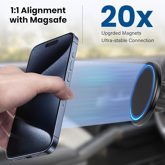 Car Phone Holder for Toyota Tacoma 2024 2025 2026 W/Center Console Organizer-for MagSafe Magnetic Cell Phone Mount for Tacoma Accessories 8 inch Touchscreen,Strong Magnets for iPhone (NOT FIT 14 inch)