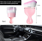 Car Detailing Brush, Curved Soft Bristles Auto Removal Dust Collectors, Universal Vehicle Dashboard, Air Conditioner Vents etc Interior Cleaning Tool Accessory (Pink/Pink)