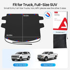Upgraded Car Windshield Cover for Ice & Snow [All-Weather Protection] Magnetic Fit Weatherproof Frost Cover, Car Winter Accessories, Fit for Trucks, Full-Size SUVs