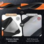 Coverado Car Steering Wheel Cover, Nappa Leather Black & Orange Steering Wheel Covers for Women, Universal 14-15 inch, Anti-Slip, Breathable Steering Wheel Protector