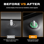 4 Pcs Bling Car Inner Door Lock Covers, Crystal Pull Rod Bolt Stickers, Sparkly Rhinestones Auto Door Bolt Decorations, Vehicle Lock Pin Cap Decors for C Class C200L GLC260 C260L (Green)