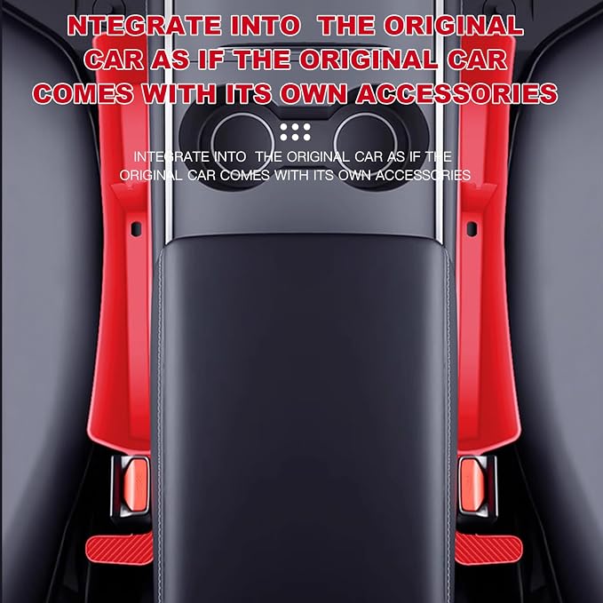 2PCS Car Seat Gap Filler Organizer,Multifunctional Car Gap Fillers with USB and Phone Holder, Universal Car Seat Storage Organizer Between Seats for Phone, Keys, Eyeglasses(Red)