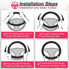 Elastic Stretch Steering Wheel Cover, Universal Interior Accessories Steering Wheel Cover for Women & Men, Breathable Microfiber Ice Silk, Anti-Slip, Odorless, Easy Carry(Rose Red)