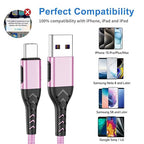 USB C Cable,2Pack 6ft Fast USB Type C Charging Cable for Android/Phone/Pad/Laptop, Type C Charger Braided USB Cable Compatible with iPhone 15 Pro/Plus/Max/Android/Phone/Pad Rose Gold