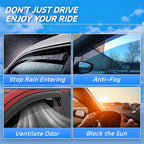 Rain Guard Fit for 2010-2017 GMC Terrain, Outside-Mount Side Window Visor Deflector, Dark Smoke Sun Vent Shade Shield, 2010 2011 2012 2013 2014 2015 2016 2017, 4pcs