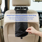 2 Pack Car Trash Bags, Hanging Car Garbage Can with Elastic Top Opening & Detachable Bottom, Waterproof Washable Seat Back Organizer for SUV, Van, Travel, Camping (Black)
