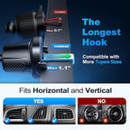 [True Military-Grade] Car Phone Holder [Best Suction & Clip] Cell Phone Mount for Dashboard Windshield Vent Truck Cradle Dash Stand for iPhone 15 Pro Max 14 13 12 Android, White
