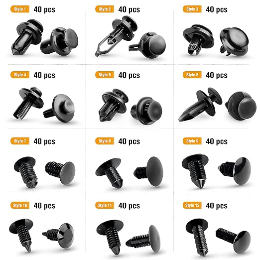 480PCS Bumper Retainer Clips with Fastener Remover Car Plastic Rivets Push Kit -Door Trim Panel for Toyota GM Ford Honda Acura Chrysler
