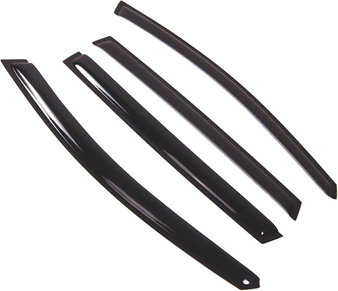 WD2-523 Dark Smoke 4 Pcs Set Window Visor (Outside Mount) Deflector Rain Guard Compatible with 2006-2014 Subaru B9 Tribeca