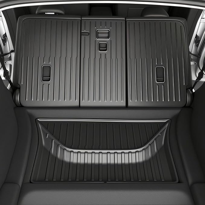 Tesla Model Y Juniper 2025 2026 Floor Mats & Cargo Liners Full Set 10 PCS Extra-Thick TPE CabinProtect™ for 5-Seater | All-Weather Pet & Child-Friendly Accessories(Not for Standard)