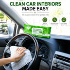 All Purpose Cleaning Wipes for Car and Home 70 Count (Pack of 2), Extra Large 8" x 10" Heavy Duty for Car Interior Vinyl, Kitchen, Bathroom, Countertop, Furniture, Tool - Non-Toxic
