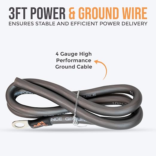 4 Gauge 5-Channel Amplifier Wiring Kit, 2000W CCA Amp Install Kit – EA-PRMK4-5CH