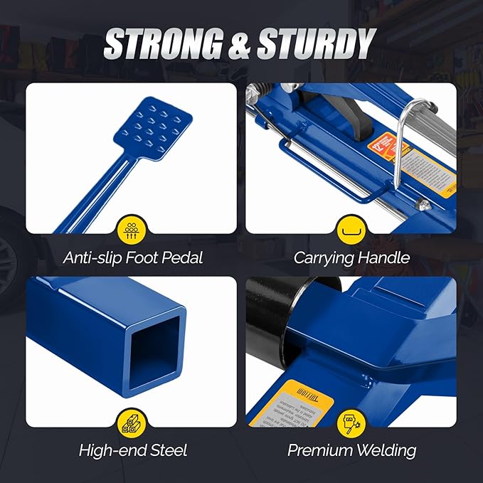 Car Wheel Dolly Jack Set of 4, Mechanical 6000-lbs Car Skates, 12'' Wheel Vehicle Positioning Jack, Heavy Duty Rollers with Ratcheting Foot Pedal for Tire Auto Repair Moving, Blue