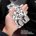 Car Seat Headrest Hook, Universal Leather Cute Hanger Holder Hook, Storage Organizer Interior Accessories for Purse Bags Handbag Black White Cute Butterfly