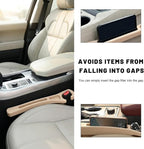 2 PCS Car Seat Gap Filler, Multi-Purpose Auto Seats Gaps Filler Side Organizer with Storage Slot, Super Flexible Gap Blocker Between Seat and Center Console, Car Accessories (Beige)