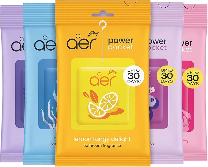 AER Power Pocket Assorted Solid Pocket Air Freshener for the Entire Home with Long Lasting Scents Pack of 5