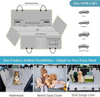 Dog Car Seat Covers for Back Seat with 2 Seat Belts, Waterproof Dog Car Hammock with Mesh Window Durable Scratch Proof Nonslip Pet Carseat Covers Universal Fit Protector for Cars, Trucks & SUVs