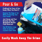 Car Windshield Cleaner Ready to Use Formula - 1 Gallon, Pre-Mixed, Delivers Streak-Free Cleanliness, Removes Bugs & Tar