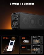 26 Inch UTV Sound Bar, IP66 Waterproof Bluetooth Golf Cart Sound Bar, ATV SoundBar with RGB Lighting, Amplified Powersports SXS SoundBar, UTV Speakers Compatible with Polaris RZR Can-Am