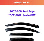 KPY Rain Guards Fit for 2007-2014 Ford Edge, Out-Channel Window Visors Vent Wind Deflectors 4PC, Car Accessories for 2007-2015 Lincoln MKX
