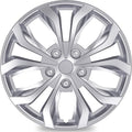 4-Pack Universal Hubcaps Wheel Covers Replacement R14, Steel Wheel Rim Cover for Most Cars Trucks Sedans SUV, 14" 14 in Hub Caps (Silver Color, 14 inch)