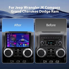 64G Car Radio for Jeep Wrangler JK 2007-2018/Compass/Grand Cherokee, 10.2" Touch Screen Plug and Play Android 13 Car Stereo Wireless Carplay/Android Auto/1080P Backup Camera/AM & FM/Canbus