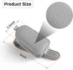 Sunglasses Holder for Car, Leather Magnetic Buckle Sun Visor Sunglass Clip, Ticket Card Storage Glasses Clip, Car Interior Accessories for Men and Women（Gray）