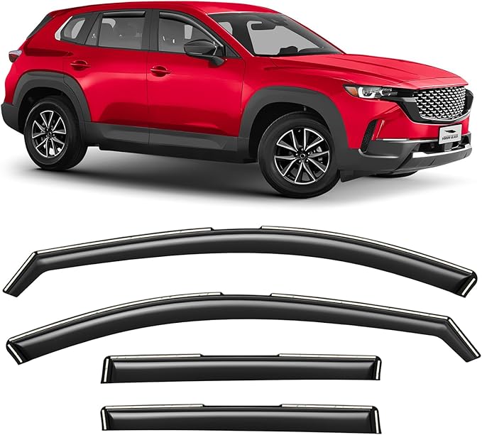Voron Glass in-Channel Extra Durable Rain Guards for Mazda CX-50 2023-2026, Window Deflectors, Vent Window Visors, 4 Pieces - 201237
