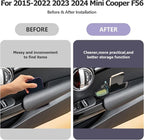 for 2024 Mini Cooper F56 Organizer Front Door Side Storage Box Door Side Organizer Grab Tray 2015-2024 Mini Cooper Countryman Armrest Phone Container Accessories 2PCS