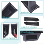 Front Door Side Storage Box Compatible with Audi Q4 E-Tron 2022 2023 2024 2025, ABS Car Front Door Side Armrest Grab Handle Groove Storage Organizer Tray Pocket Slot Mat Insert Accessories
