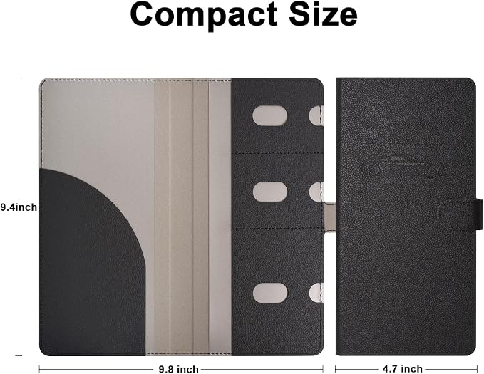 Car Registration and Insurance Holder, Vehicle Glove Box Organizer Cool Car Accessories, Car Document Holder for Cards, Driver License & Essential Document, JD-Black