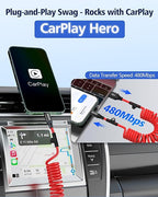 2 Pack 3ft Coiled USB-A to Lightning Cable [MFI Certified] Carplay | 3A Fast Charger Data Transfer Cord in Car for iPhone 14/13/12/11/XS/8/7/6/5, iPad, iPod