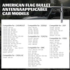 Famobay Chrome Stubby Bullet Antenna Car Truck Antenna Chevy Silverado & GMC Sierra Trucks Heavy Duty Pickup Trucks Accessories（7.8inch Chrome）